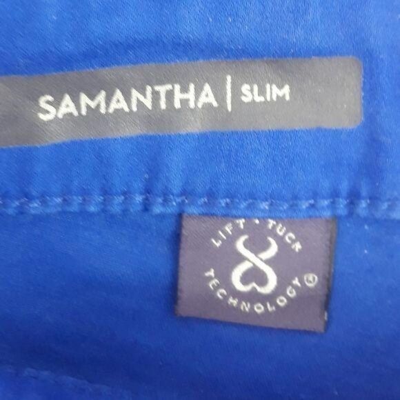 NYDJ Jeans Samantha Slim Fit Colored Blue Mid Rise Straight Leg Lift Tuck Sz 2P - Picture 4 of 12